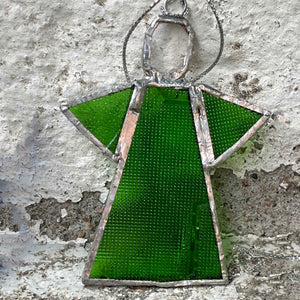 ängel 14 i återvunnet planglas (7,5 cm)- Fair Trade