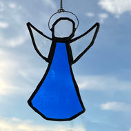 ängel 7 med gloria, i återvunnet planglas  (8,5-9 cm) - Fair Trade