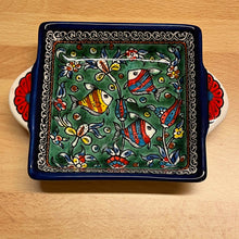 Lägg bild i galleriet, keramikfat - fiskar 2 grön - Fair Trade