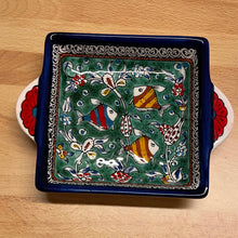 Lägg bild i galleriet, keramikfat - fiskar 2 grön - Fair Trade