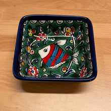 Lägg bild i galleriet, keramikskål - fisk 1 grön - Fair Trade