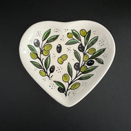 keramikskål - oliv 12 - hjärta - Fair Trade