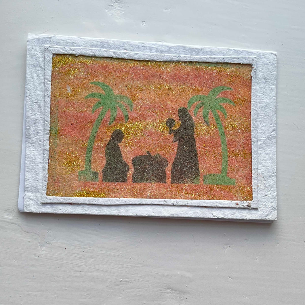 Handgjort sandkort 72 - jul