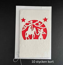 Lägg bild i galleriet, handgjorda silhuettkort D - flykten - 10 kort