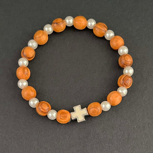 armband 25 - vitt kors