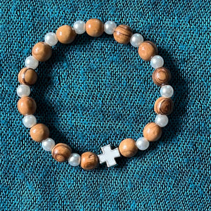 armband 25 - vitt kors