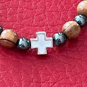 armband 14 - vitt kors