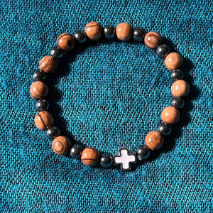 armband 14 - vitt kors