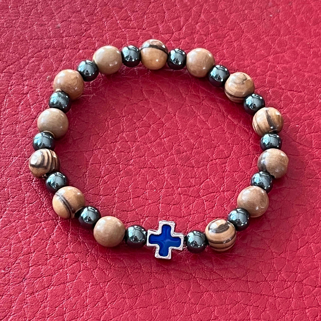 armband 15 - blått kors