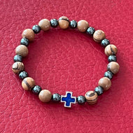 armband 15 - blått kors
