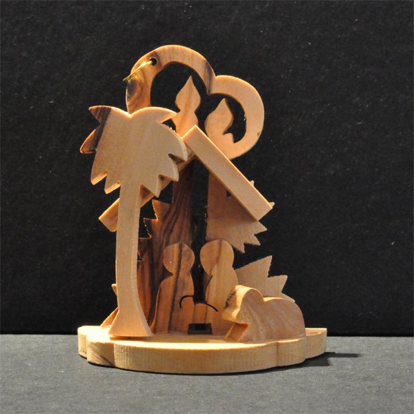 Liten (8 cm) julkrubba med ljus  M