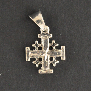 Jerusalemskors I silver (2 cm)