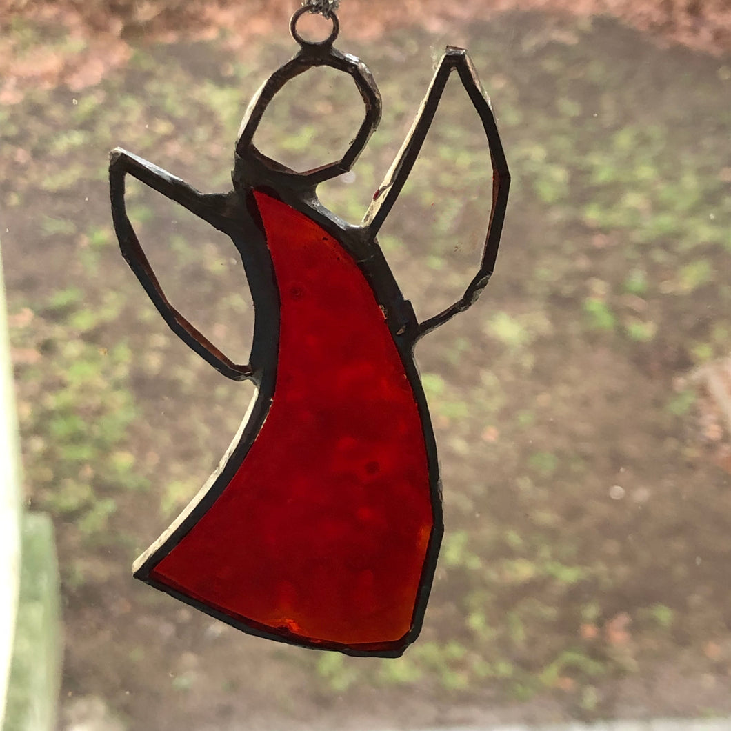 ängel 11 med dansande vingar, av återvunnet planglas (9-10 cm) - Fair Trade