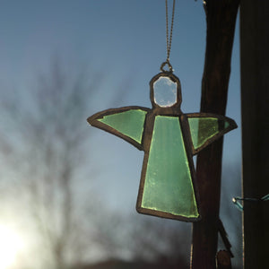 ängel 15 i återvunnet glas (7 cm) segla med mig - Fair trade