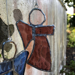 ängel 2 i återvunnet planglas (10 cm)  - Fair Trade