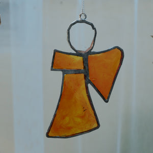 ängel 2 i återvunnet planglas (10 cm)  - Fair Trade