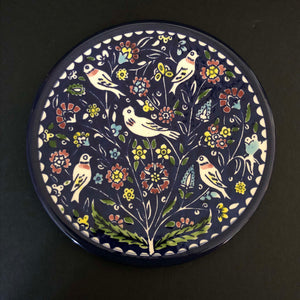keramikfat - blommor o fåglar 1 (16,5 cm)
